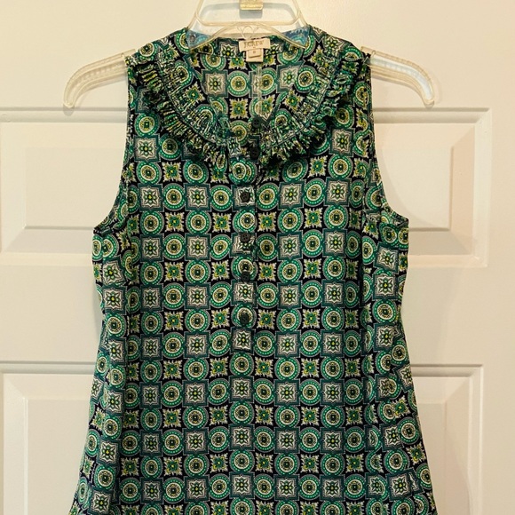 J. CREW-CUTE GREEN & BLUE TOP WITH BUTTONS SIZE 6 - Picture 8 of 9